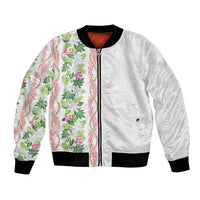 Monstera Tiare Plumeria Bomber Jacket Green Polynesian Pattern LT01 Unisex Green - Polynesian Pride