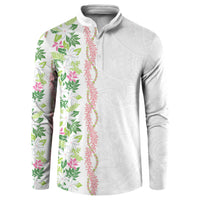 Monstera Tiare Plumeria Button Sweatshirt Green Polynesian Pattern LT01 Green - Polynesian Pride