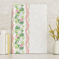 Monstera Tiare Plumeria Canvas Wall Art Green Polynesian Pattern LT01 Without Frame Green - Polynesian Pride
