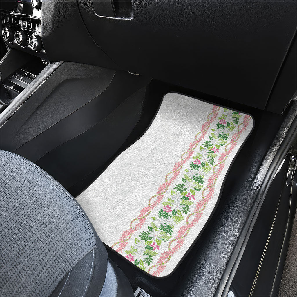 Monstera Tiare Plumeria Car Mats Green Polynesian Pattern LT01 - Polynesian Pride