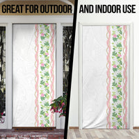 Monstera Tiare Plumeria Door Cover Green Polynesian Pattern LT01 - Polynesian Pride