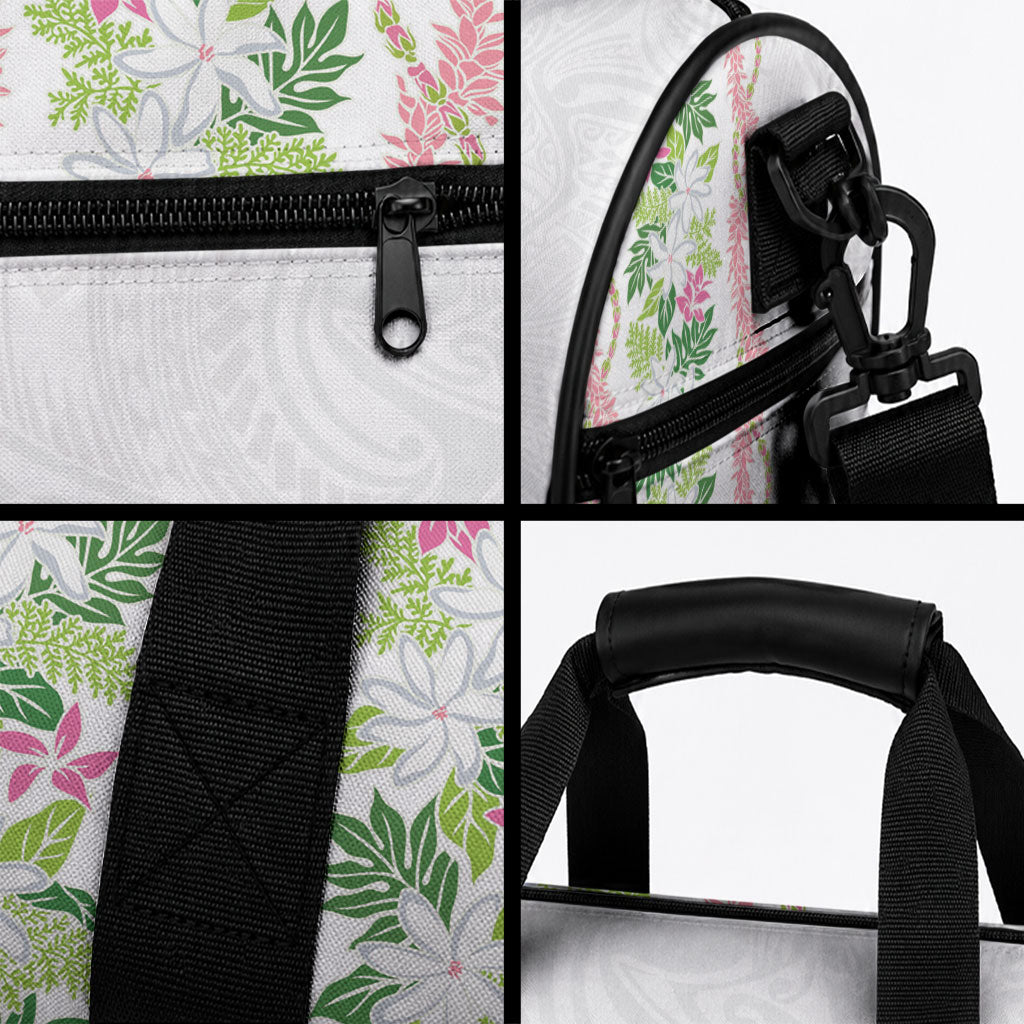 Monstera Tiare Plumeria Duffle Bag Green Polynesian Pattern LT01 - Polynesian Pride