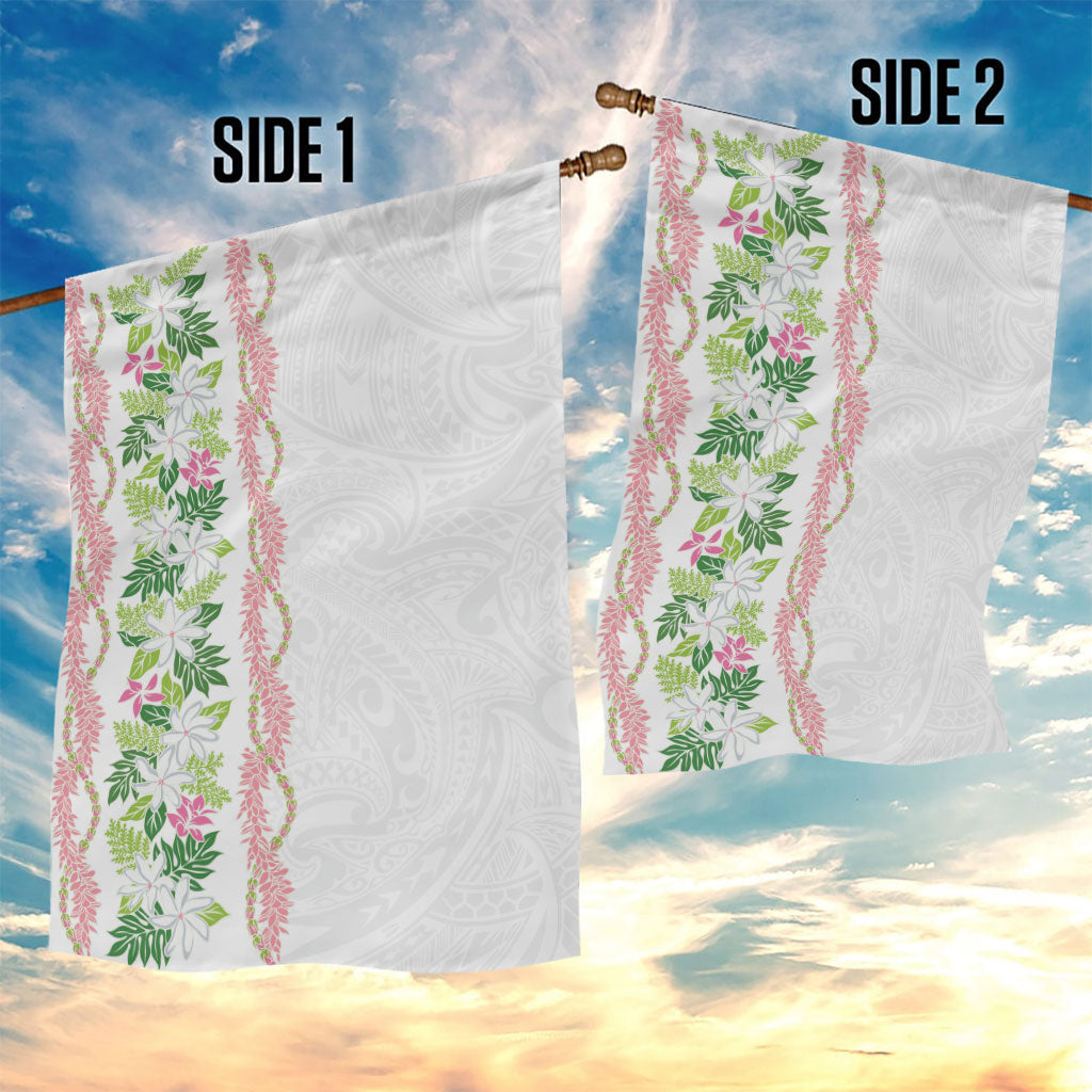 Monstera Tiare Plumeria Garden Flag Green Polynesian Pattern LT01 - Polynesian Pride