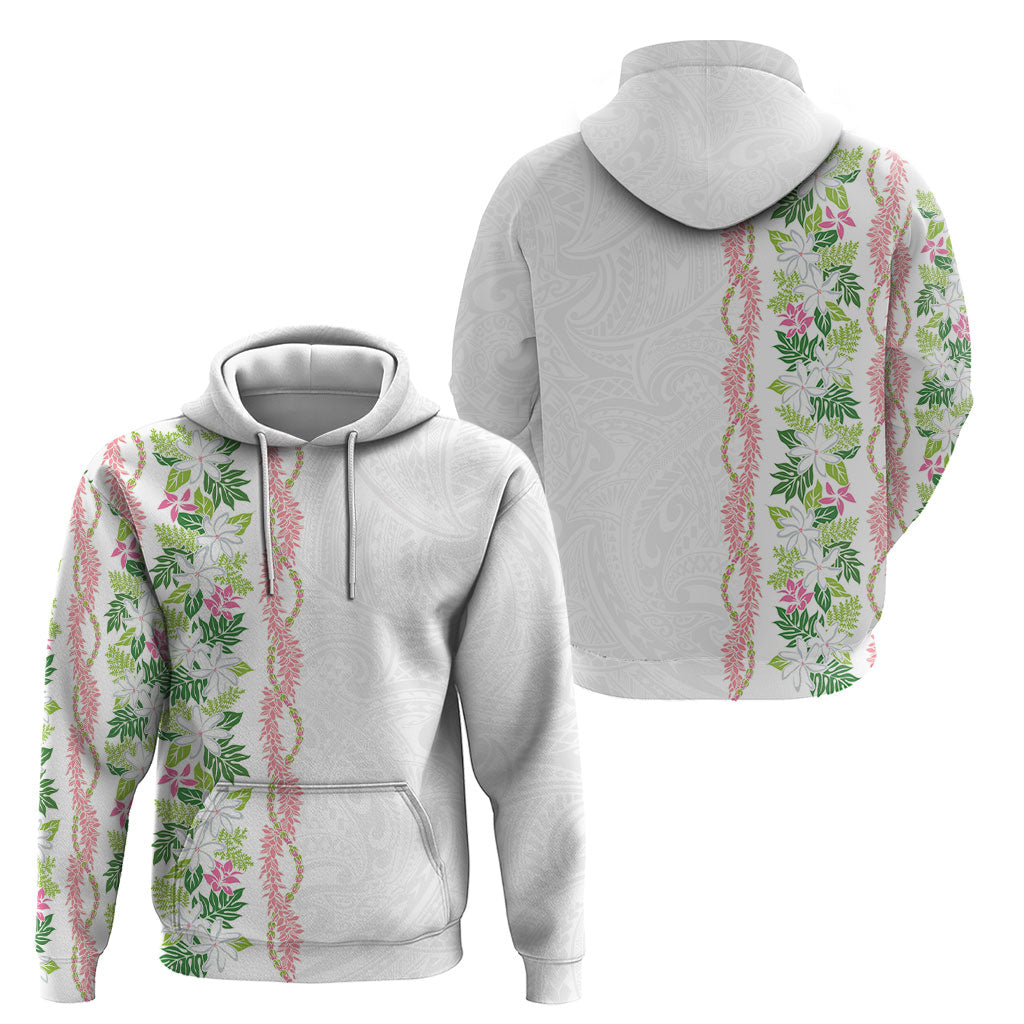 Monstera Tiare Plumeria Hoodie Green Polynesian Pattern LT01 - Polynesian Pride