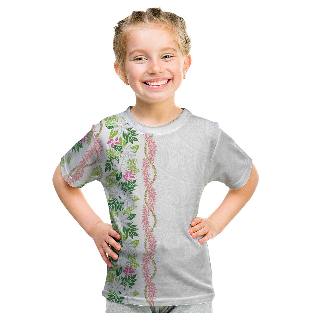 Monstera Tiare Plumeria Kid T Shirt Green Polynesian Pattern LT01 Green - Polynesian Pride