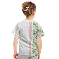 Monstera Tiare Plumeria Kid T Shirt Green Polynesian Pattern LT01 - Polynesian Pride