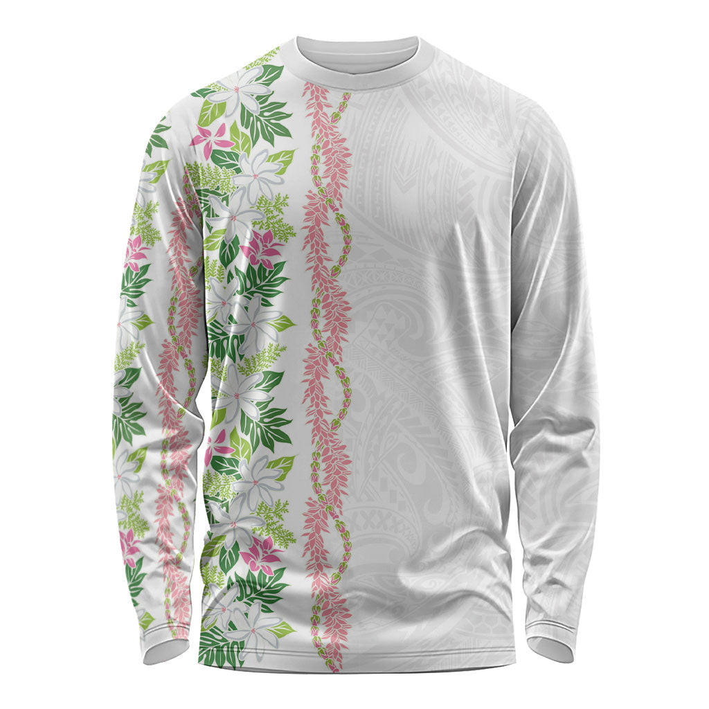 Monstera Tiare Plumeria Long Sleeve Shirt Green Polynesian Pattern LT01 Unisex Green - Polynesian Pride