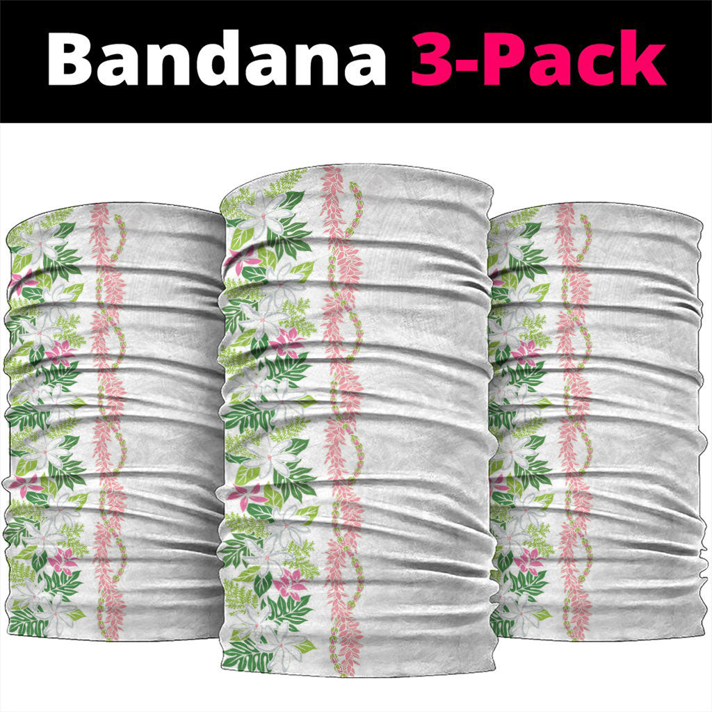 Monstera Tiare Plumeria Neck Gaiter Green Polynesian Pattern LT01 package One Size: 25*50cm Green - Polynesian Pride