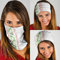 Monstera Tiare Plumeria Neck Gaiter Green Polynesian Pattern LT01 - Polynesian Pride