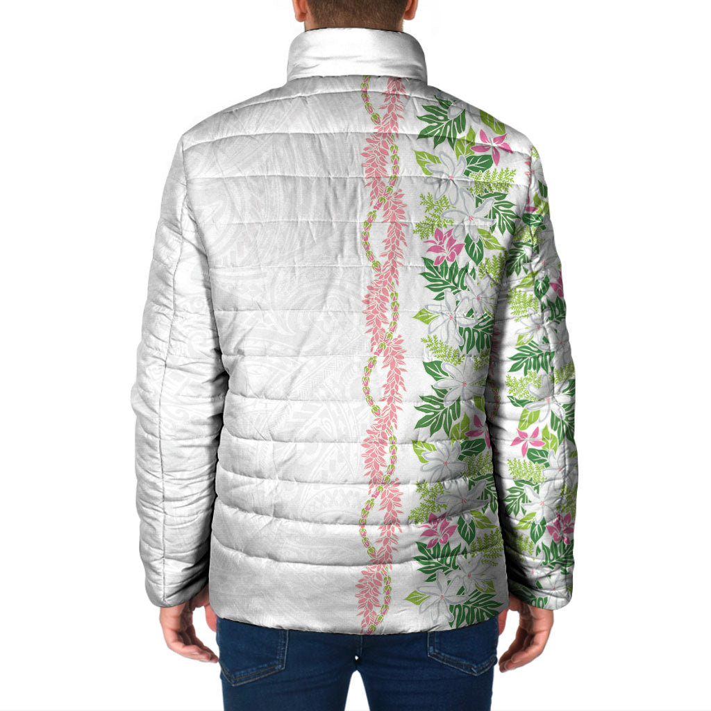 Monstera Tiare Plumeria Padded Jacket Green Polynesian Pattern LT01 - Polynesian Pride