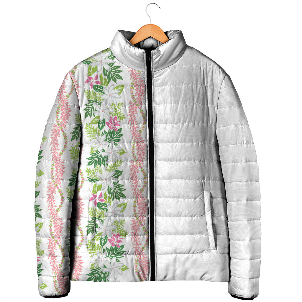 Monstera Tiare Plumeria Padded Jacket Green Polynesian Pattern LT01 - Polynesian Pride