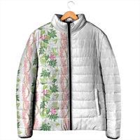 Monstera Tiare Plumeria Padded Jacket Green Polynesian Pattern LT01 - Polynesian Pride