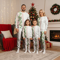 Monstera Tiare Plumeria Christmas Pajama Set Green Polynesian Pattern LT01 - Polynesian Pride