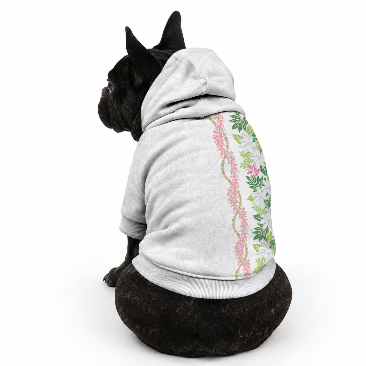 Monstera Tiare Plumeria Pet Hoodie Green Polynesian Pattern LT01 - Polynesian Pride
