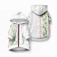 Monstera Tiare Plumeria Pet Hoodie Green Polynesian Pattern LT01 Zip-up Green - Polynesian Pride