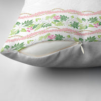 Monstera Tiare Plumeria Pillow Cover Green Polynesian Pattern LT01 - Polynesian Pride