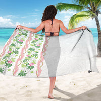 Monstera Tiare Plumeria Sarong Green Polynesian Pattern LT01 - Polynesian Pride