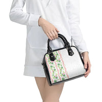 Monstera Tiare Plumeria Shoulder Handbag Green Polynesian Pattern LT01 - Polynesian Pride