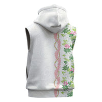 Monstera Tiare Plumeria Sleeveless Hoodie Green Polynesian Pattern LT01 - Polynesian Pride