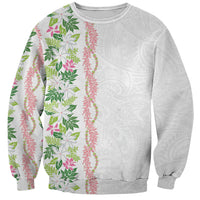 Monstera Tiare Plumeria Sweatshirt Green Polynesian Pattern LT01 Unisex Green - Polynesian Pride