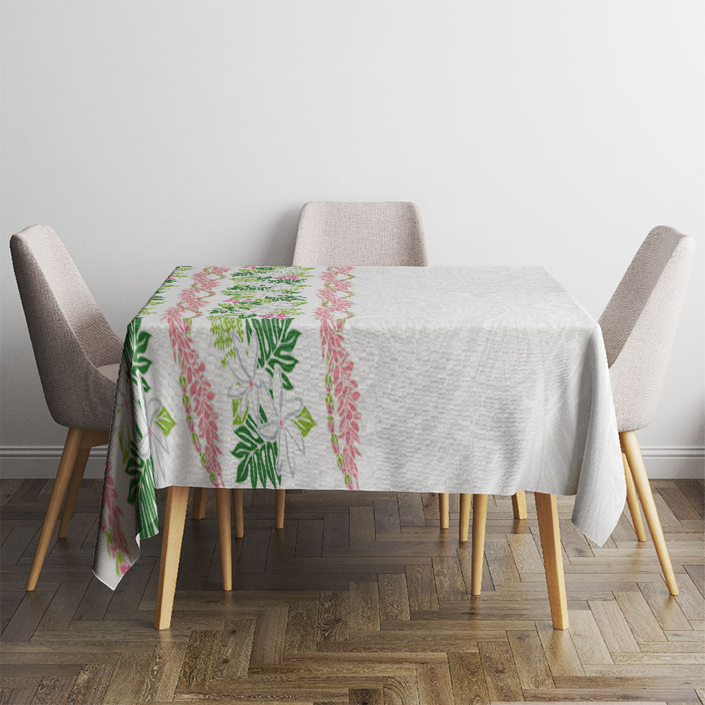 Monstera Tiare Plumeria Tablecloth Green Polynesian Pattern LT01 - Polynesian Pride