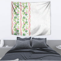 Monstera Tiare Plumeria Tapestry Green Polynesian Pattern LT01 - Polynesian Pride
