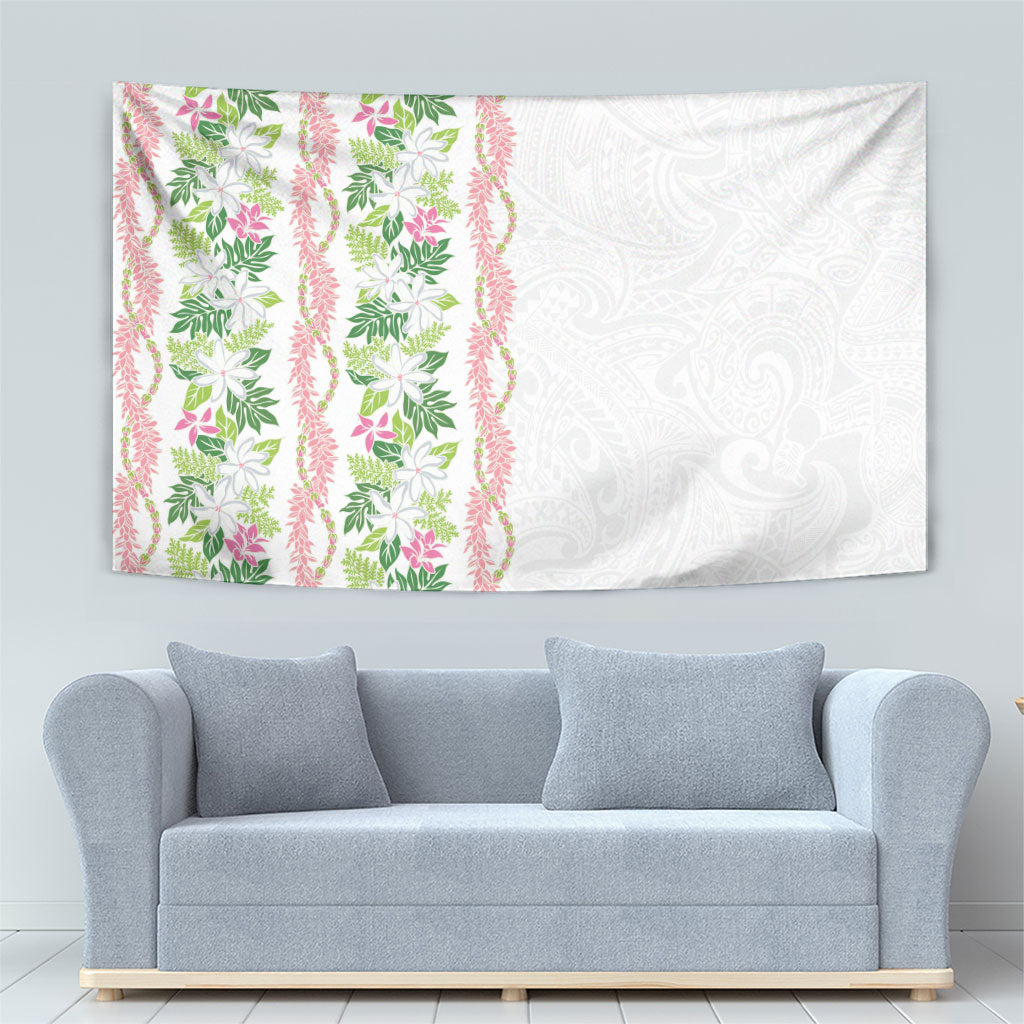 Monstera Tiare Plumeria Tapestry Green Polynesian Pattern LT01 - Polynesian Pride