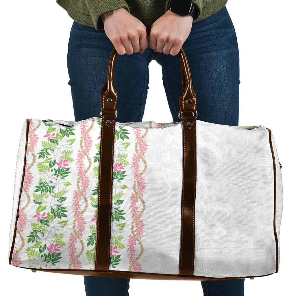 Monstera Tiare Plumeria Travel Bag Green Polynesian Pattern LT01 Green - Polynesian Pride