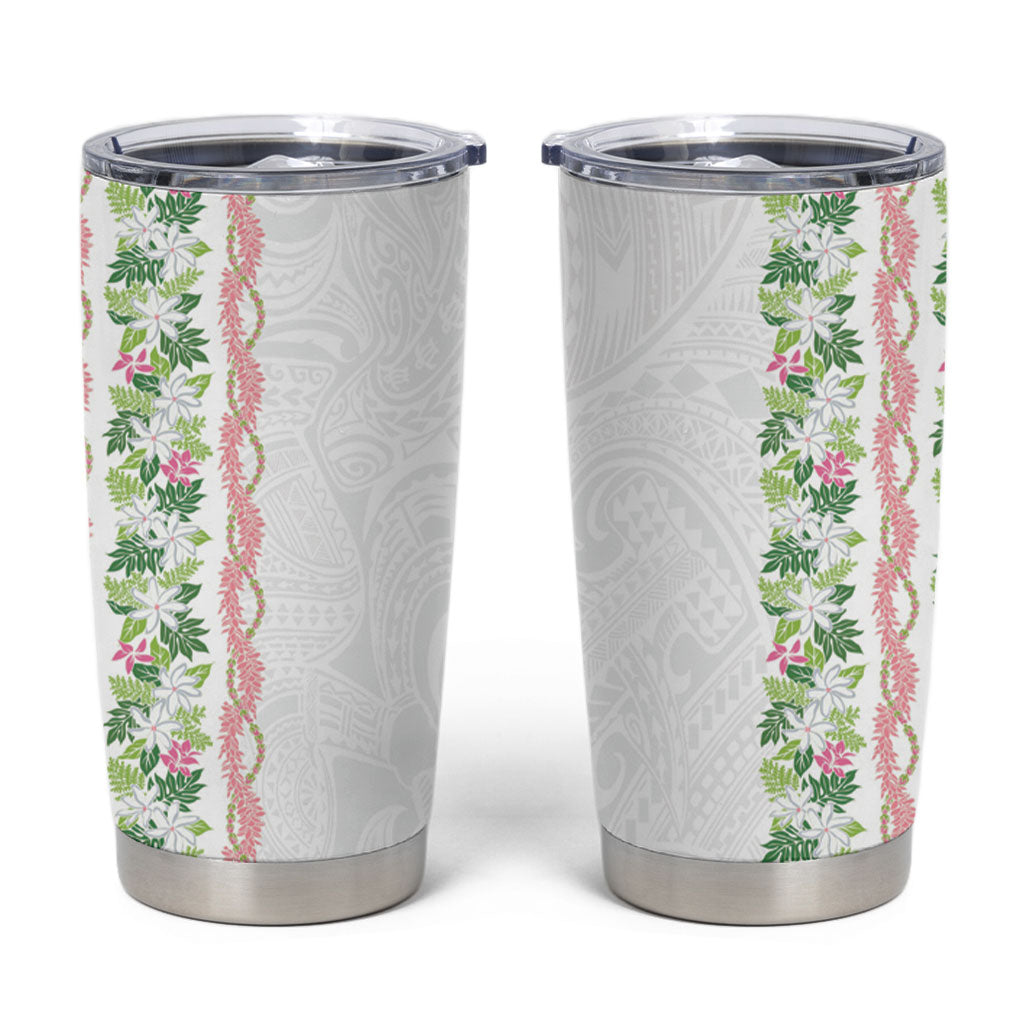 Monstera Tiare Plumeria Tumbler Cup Green Polynesian Pattern LT01 Green - Polynesian Pride