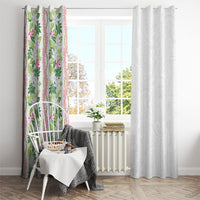 Monstera Tiare Plumeria Window Curtain Green Polynesian Pattern LT01 - Polynesian Pride