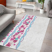 Monstera Tiare Plumeria Area Rug Pink Polynesian Pattern LT01 - Polynesian Pride
