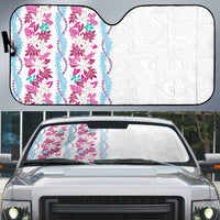 Monstera Tiare Plumeria Auto Sun Shade Pink Polynesian Pattern LT01 Pink - Polynesian Pride