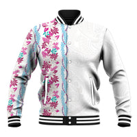 Monstera Tiare Plumeria Baseball Jacket Pink Polynesian Pattern LT01 Unisex Pink - Polynesian Pride