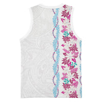 Monstera Tiare Plumeria Basketball Jersey Pink Polynesian Pattern LT01 - Polynesian Pride