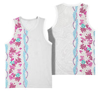 Monstera Tiare Plumeria Basketball Jersey Pink Polynesian Pattern LT01 - Polynesian Pride