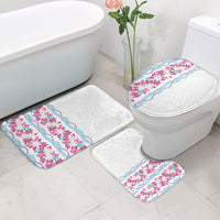 Monstera Tiare Plumeria Bathroom Set Pink Polynesian Pattern LT01 - Polynesian Pride