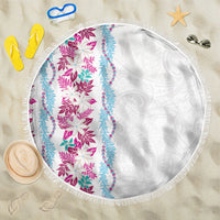 Monstera Tiare Plumeria Beach Blanket Pink Polynesian Pattern LT01 One Size 150cm Pink - Polynesian Pride