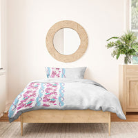 Monstera Tiare Plumeria Bedding Set Pink Polynesian Pattern LT01 - Polynesian Pride