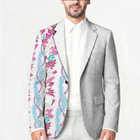 Monstera Tiare Plumeria Blazer Pink Polynesian Pattern LT01 - Polynesian Pride