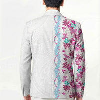 Monstera Tiare Plumeria Blazer Pink Polynesian Pattern LT01 - Polynesian Pride