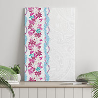 Monstera Tiare Plumeria Canvas Wall Art Pink Polynesian Pattern LT01 - Polynesian Pride