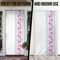 Monstera Tiare Plumeria Door Cover Pink Polynesian Pattern LT01 - Polynesian Pride