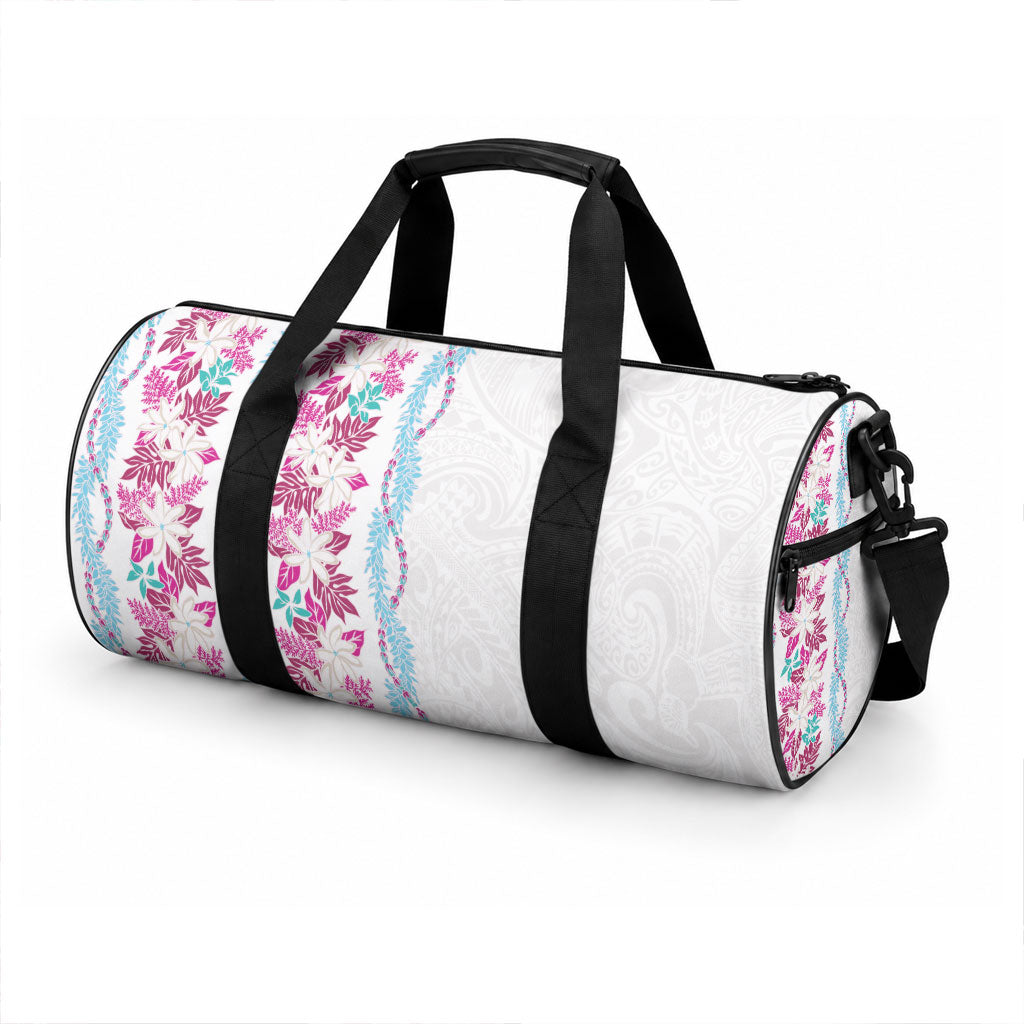 Monstera Tiare Plumeria Duffle Bag Pink Polynesian Pattern LT01 - Polynesian Pride