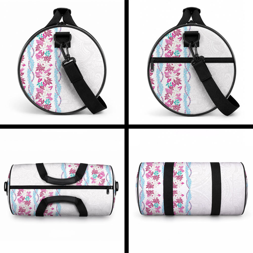 Monstera Tiare Plumeria Duffle Bag Pink Polynesian Pattern LT01 - Polynesian Pride