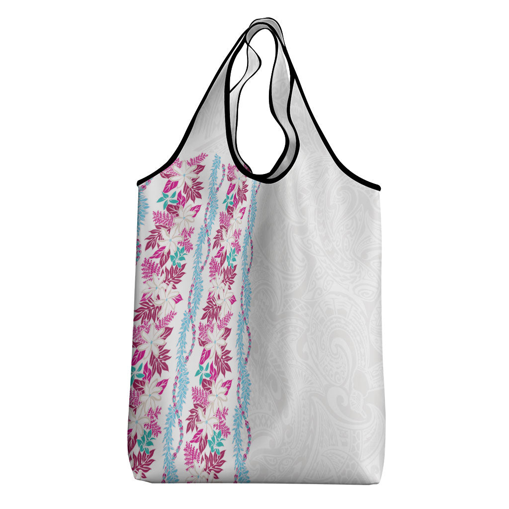 Monstera Tiare Plumeria Grocery Bag Pink Polynesian Pattern LT01 - Polynesian Pride
