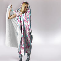 Monstera Tiare Plumeria Hooded Blanket Pink Polynesian Pattern LT01 - Polynesian Pride