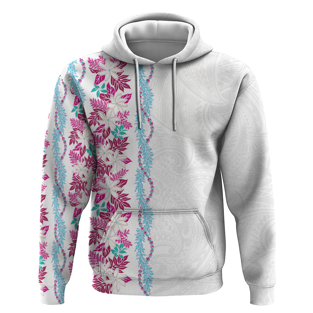 Monstera Tiare Plumeria Hoodie Pink Polynesian Pattern LT01 Pullover Hoodie Pink - Polynesian Pride