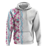 Monstera Tiare Plumeria Hoodie Pink Polynesian Pattern LT01 Pullover Hoodie Pink - Polynesian Pride