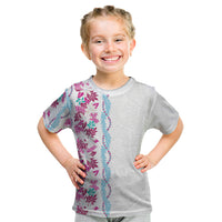 Monstera Tiare Plumeria Kid T Shirt Pink Polynesian Pattern LT01 Pink - Polynesian Pride