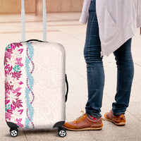 Monstera Tiare Plumeria Luggage Cover Pink Polynesian Pattern LT01 Pink - Polynesian Pride